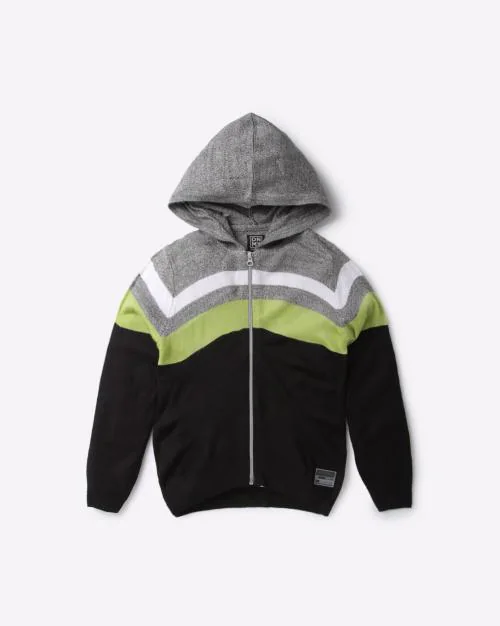 Colourblock Zip-Front Hoodie