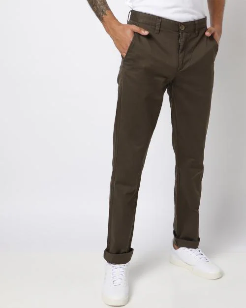 Slim Fit Flat-Front Trousers
