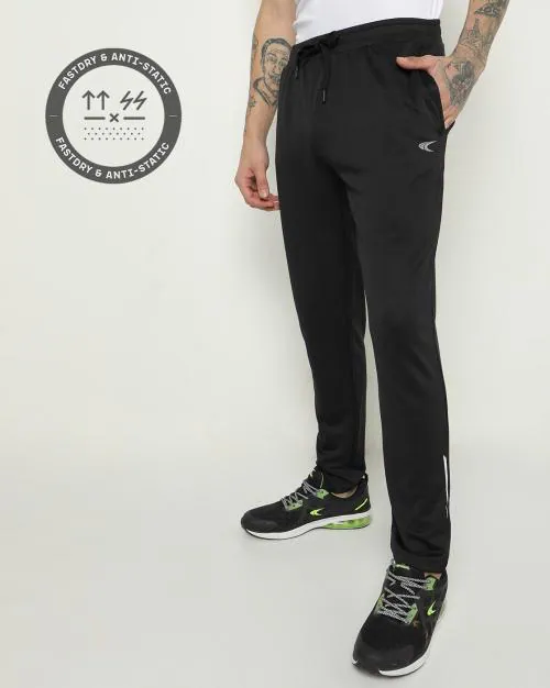 Men Track Pants with Drawstring Waistline