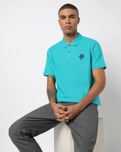 Regular Fit Polo T-Shirt with Embroidered Logo