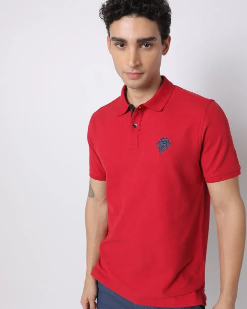 Regular Fit Polo T-Shirt with Embroidered Logo