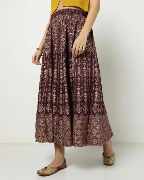 Printed Flared Skirt