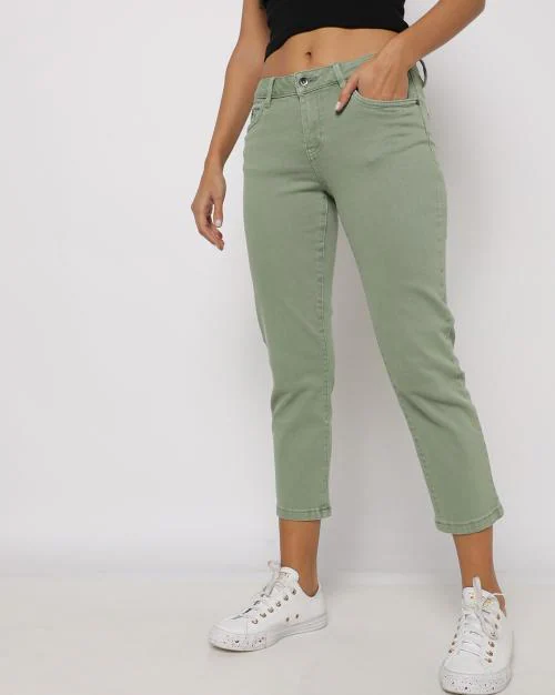 Ankle-Length Wide-Leg Jeans