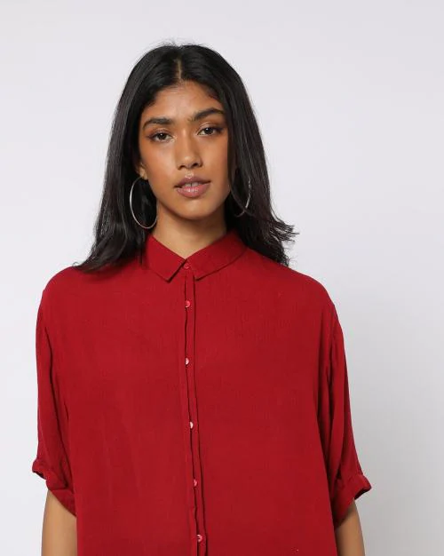 Shirt with Drop-Shoulder Sleeves