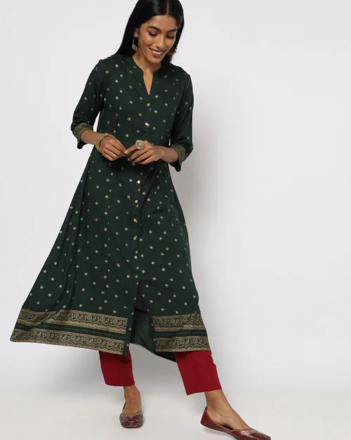 Floral Print Button-Down A-line Dress