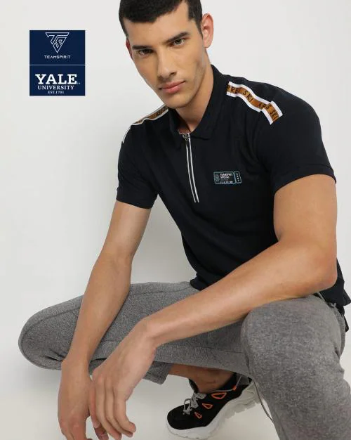 Regular Fit Polo T-Shirt with Ribbed Hems