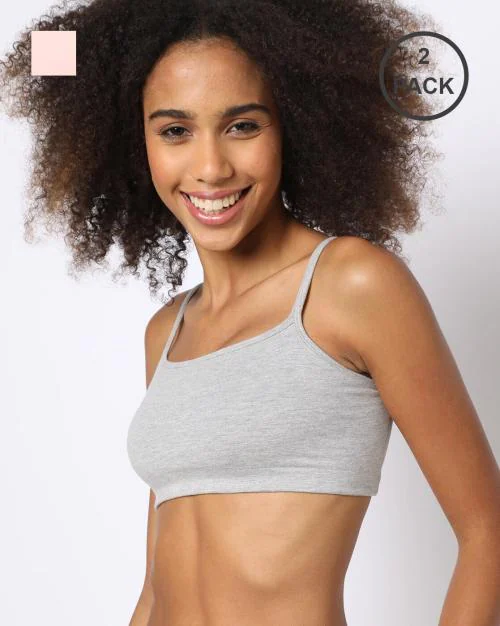 Pack of 2 Non Padded Non Wired Cotton Beginners Bra BB01K