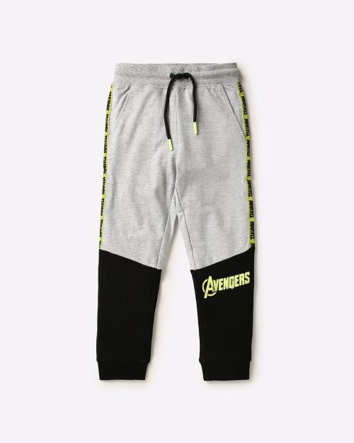 Boys Avengers Print Joggers with Side Taping