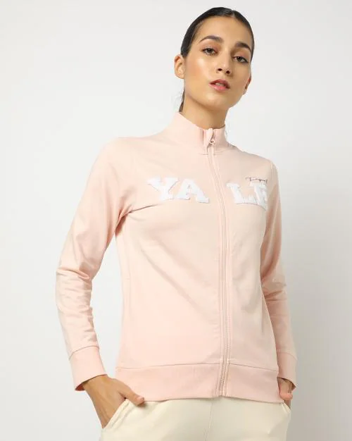 Zip-Front Sweatshirt with Applique