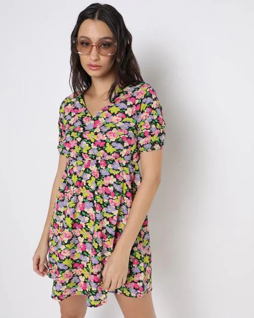 Printed A-line Mini Dress