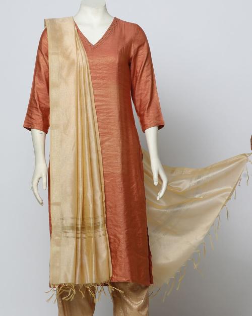 Chanderi Dupatta with Tasselled Hems