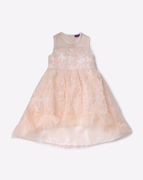 Fit & Flare Dress with Floral Applique