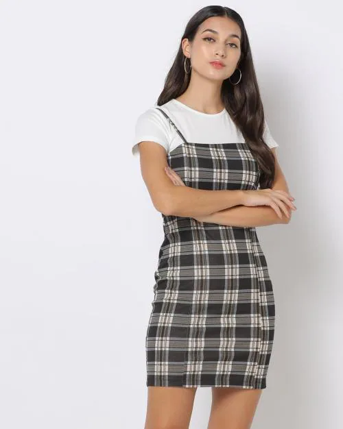 Buy Houndstooth Bodycon Dress with T-Shirt Online at Best Prices in India -  JioMart.