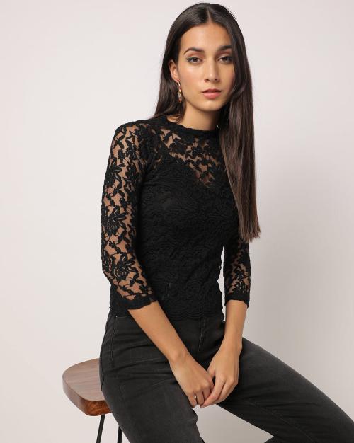 Lace Round-Neck Top