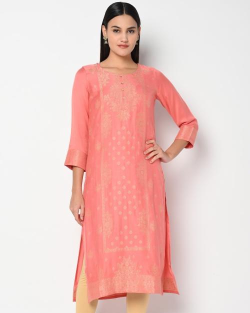 Jacquard Straight Kurta