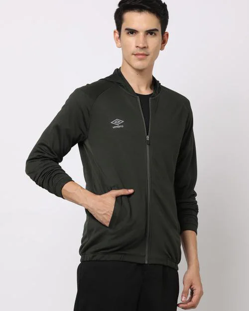 Logo Print Hoodie with Insert Pockets