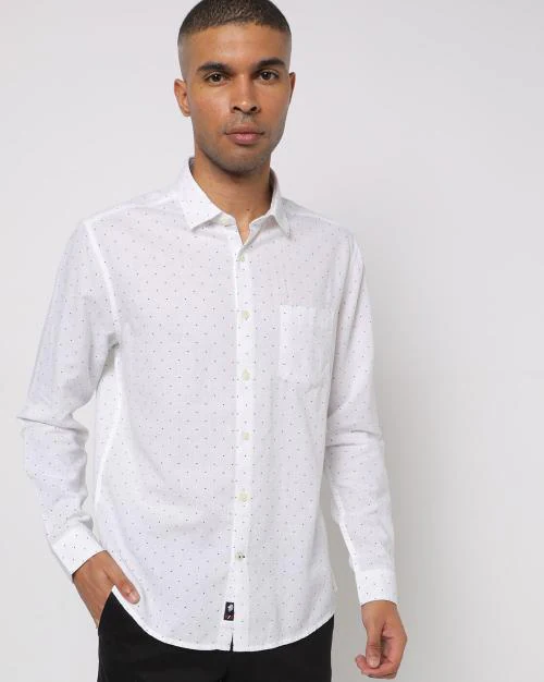 Men Printed Slim Fit Shirt with Patch Pocket