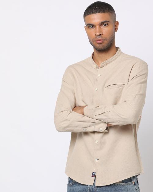 Men Checked Slim Fit Shirt with Welt Pocket