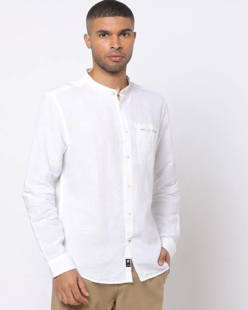 Men Slim Fit Shirt with Welt Pocket