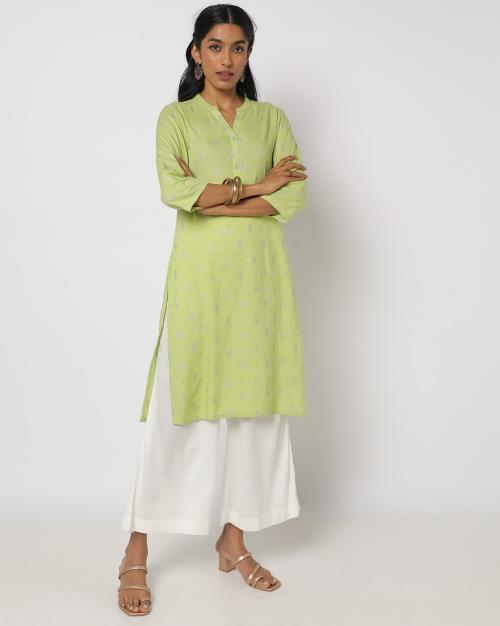 Buy Printed Straight Kurta with Tassels Online at Best Prices in India