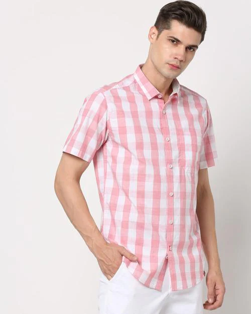 Men Checked Slim Fit Shirt