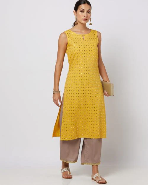 Embellished Straight Kurta Set