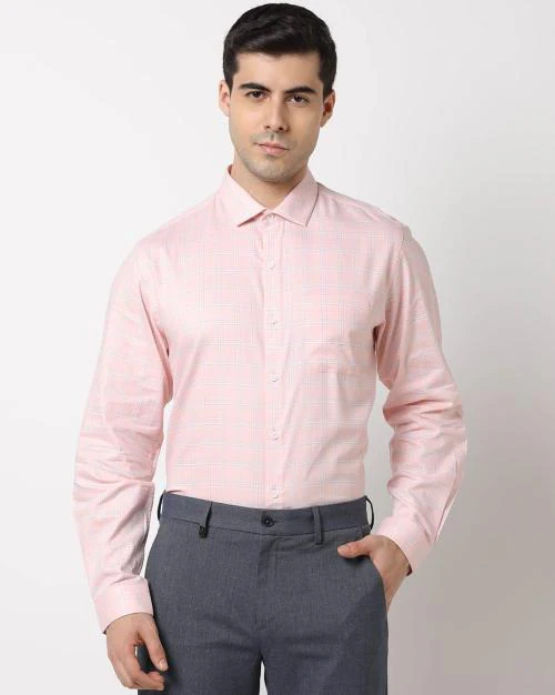 Men Checked Slim Fit Shirt