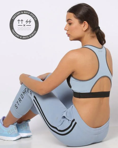 Logo Print Sports Bra
