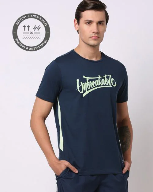 Regular Fit ACTV Unbreakable Print Crew-Neck T-Shirt