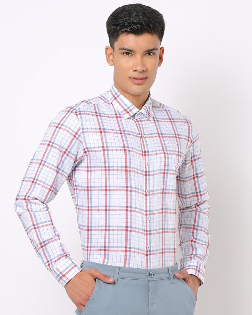 Men Checked Slim Fit Shirt