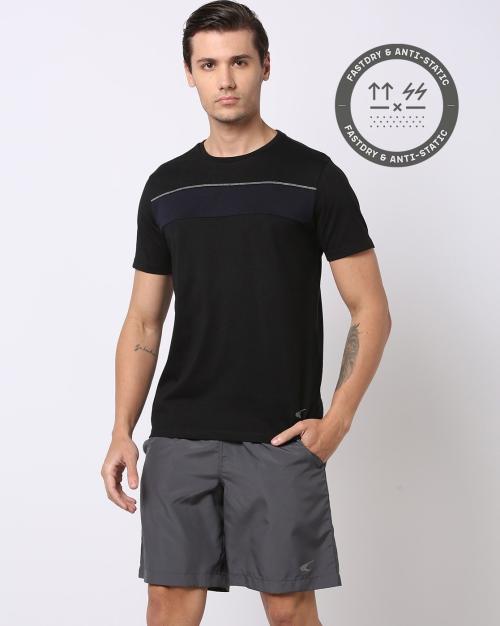 Regular Fit Piping Chest Crew-Neck T-Shirt