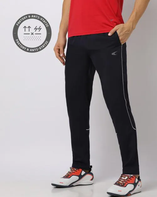 Men Contrast Piping Track Pants