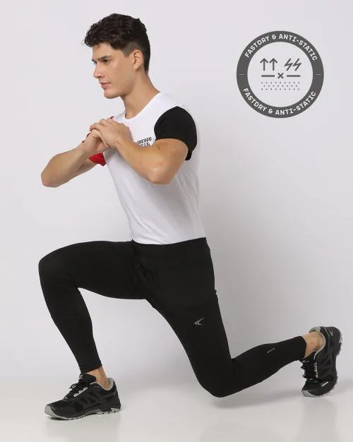 Men Compression Track Pants with Elasticated Waist