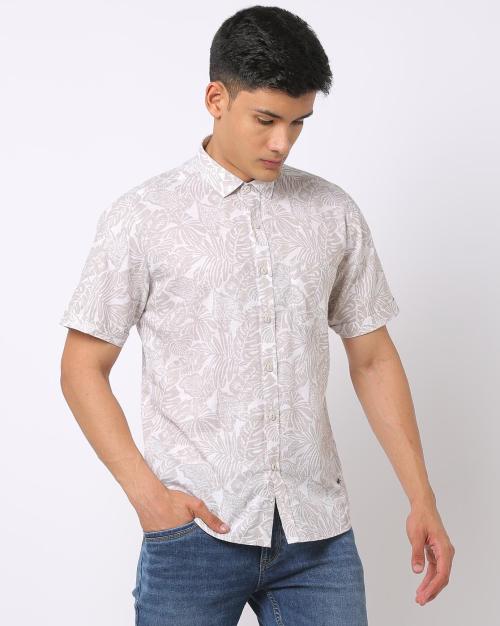 Buy Leaf Print SpreadCollar Shirt Online at Best Prices in India