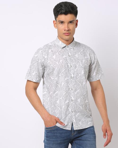 Buy Leaf Print SpreadCollar Shirt Online at Best Prices in India