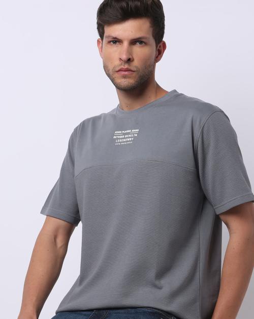 Regular Fit Typographic Print Crew-Neck T-Shirt