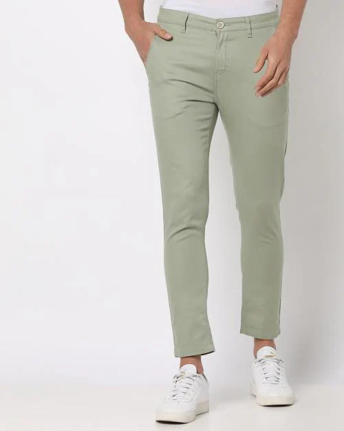 Skinny Fit Ankle Length Flat-Front Chinos