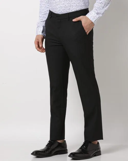 Slim Fit Flat-Front Trousers