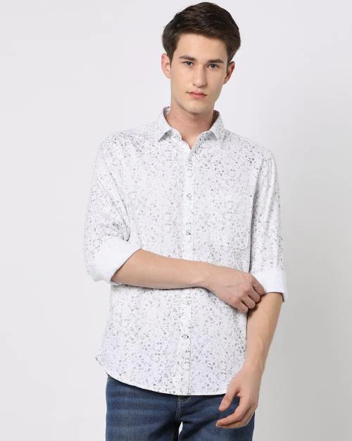 Men Printed Slim Fit Stretchable Shirt