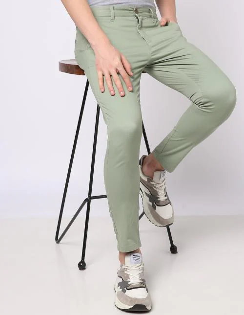 Skinny Fit Flat-Front Ankle Length Chinos