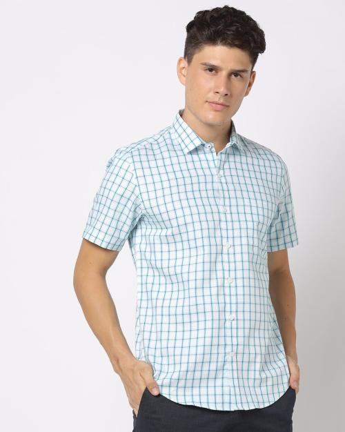 Men Checked Slim Fit Shirt