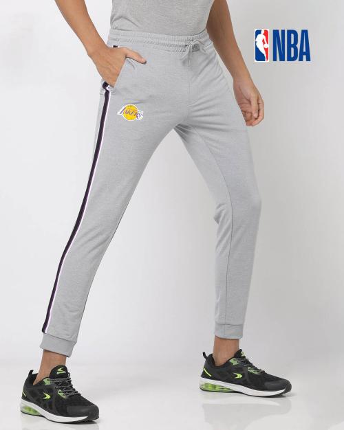 Men NBA Lakers Joggers with Contrast Stripes