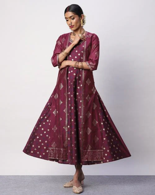 Floral Print Empire Dress with Jacket