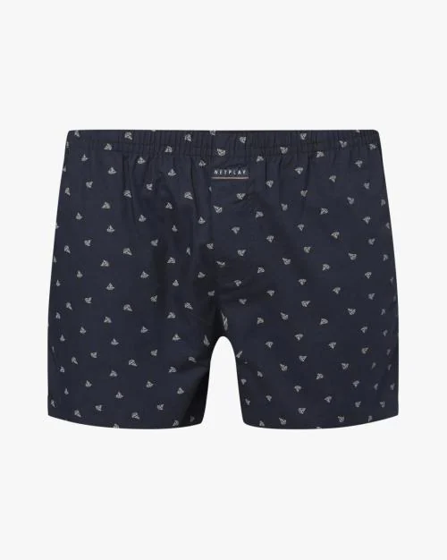 Micro Print Boxers with Elasticated Waist