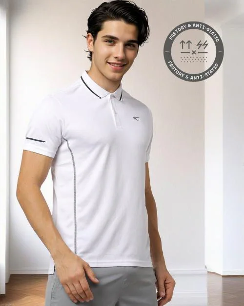 Polo T-Shirt with Contrast Tipping Collar