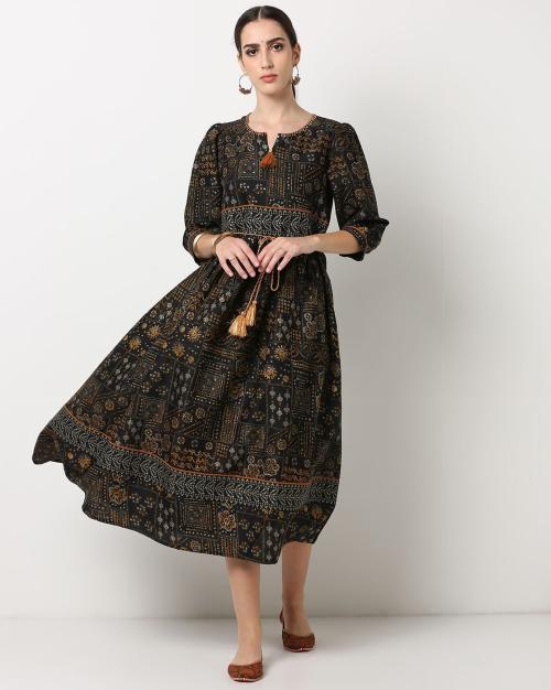 Printed Flared Dress