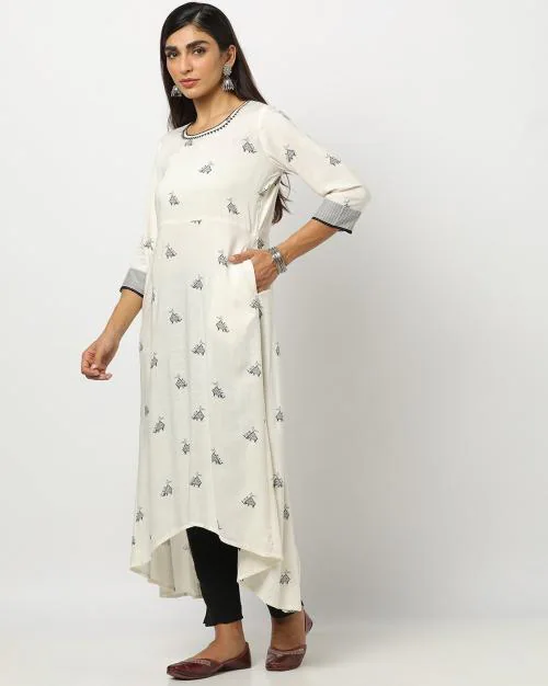 Embroidered A-Line Kurta