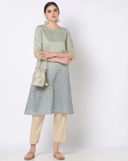 Foil Print A-Line Kurta