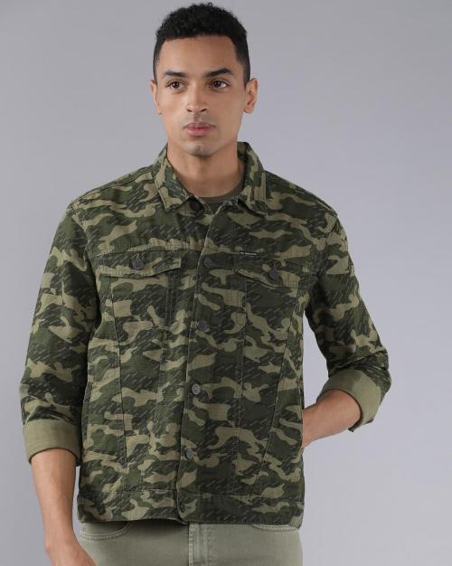 Camouflage Print Trucker Jacket