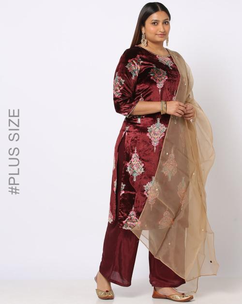 Embellished Straight Kurta Set